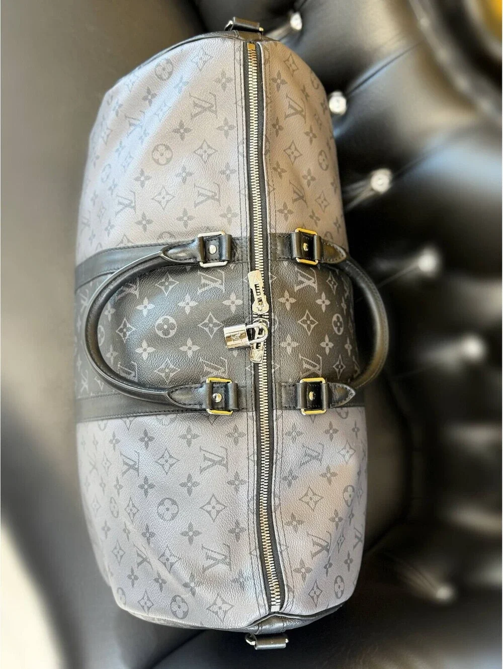 Louis Vuitton Monogram Eclipse Keepall 50 Travel Bag